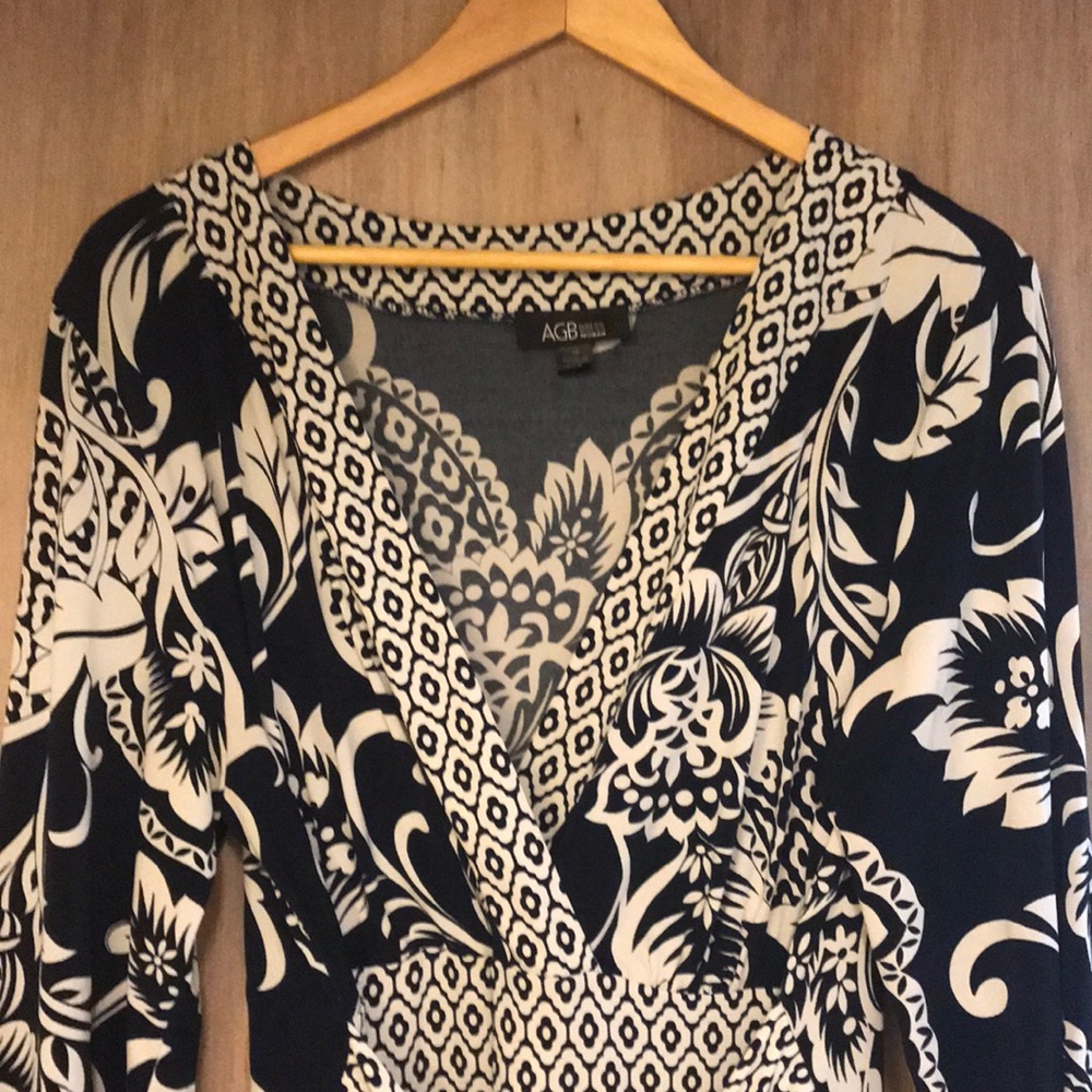 Patterned Dress with Sash